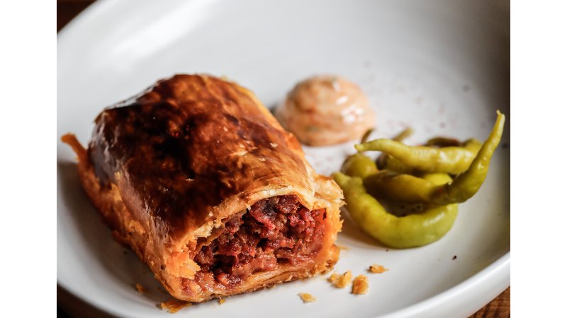 Txistorra sausage roll with chive aioli